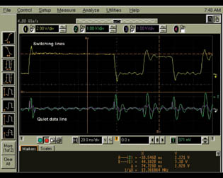 測量BGA封裝中的並發開關噪聲。
