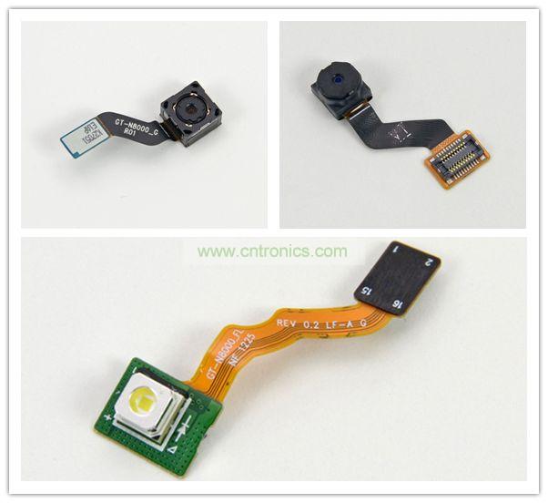 拆前置、後置攝像頭及閃光燈