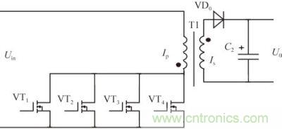 4隻功率管並聯主功率電路