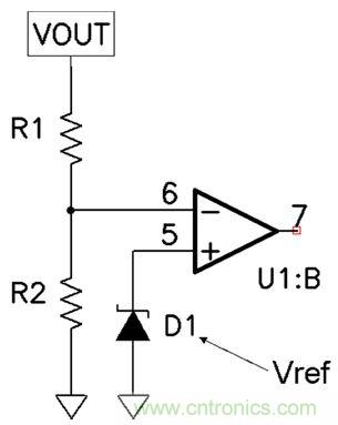 輸出精度是分壓器比、基準精度和誤差放大器補償的函數