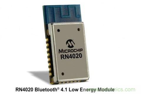 Microchip公司的RN4020模塊集成了包括天線在內完整的低功耗藍牙射頻電路。RN4020采用密封的10mm x17mm x 2mm封裝，內置有板載陶瓷天線、2.4GHz的低功耗藍牙收發器、帶完整的嵌入式低功耗藍牙協議棧的微控製器以及UART和USB接口。