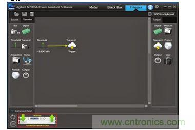 在圖形化軟件中生成一個能量限製設置，並加載到安捷倫APS 電源