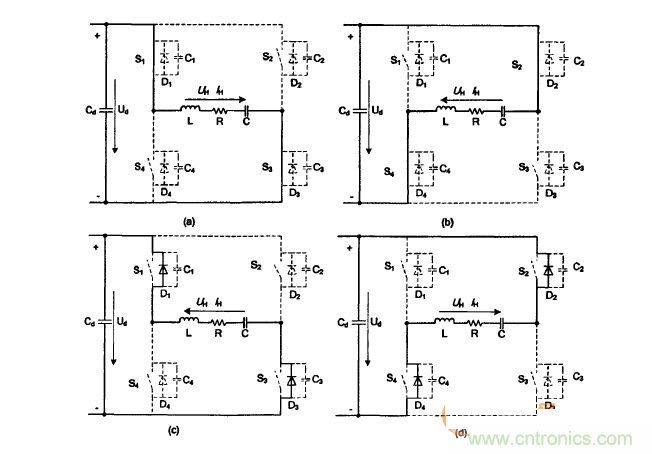 屏蔽逆變器的全橋觸發脈衝法的開關模式