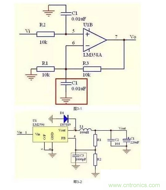 2、不要在運放輸出直接並接電容