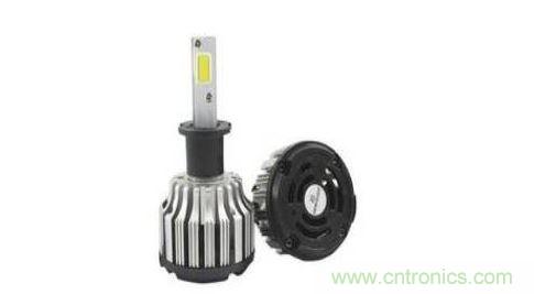 圖三：采用COBs製造的汽車前大燈燈泡