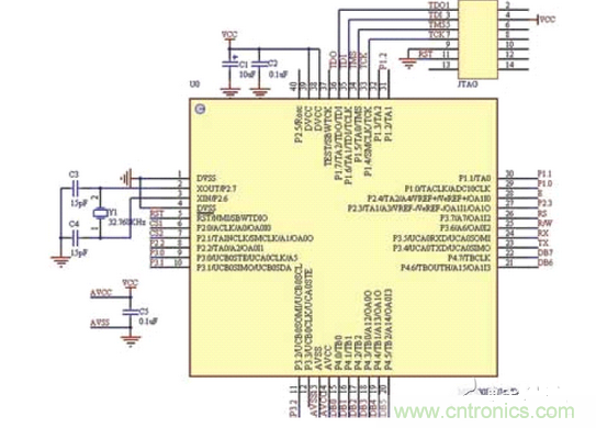 倒車雷達係統主控電路圖
