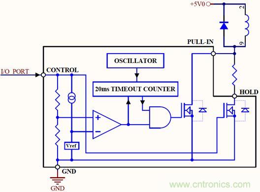 用複位控製器IC減小繼電器線圈電流